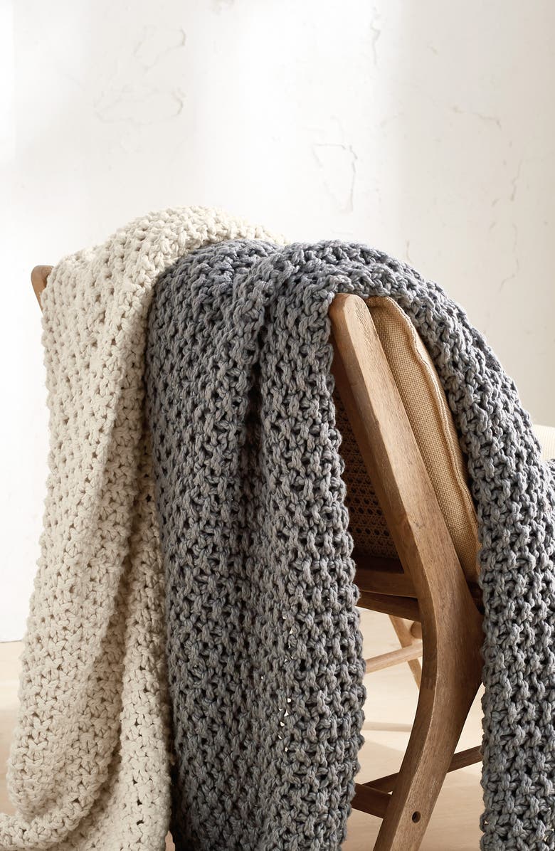 DKNY PURE Chunky Knit Throw Blanket, Alternate, color,