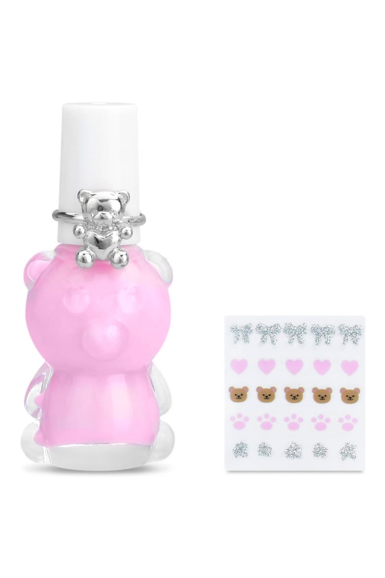 Kids' Beary Cute Nail Polish, Stickers & Ring Set, Main, color, MULTI