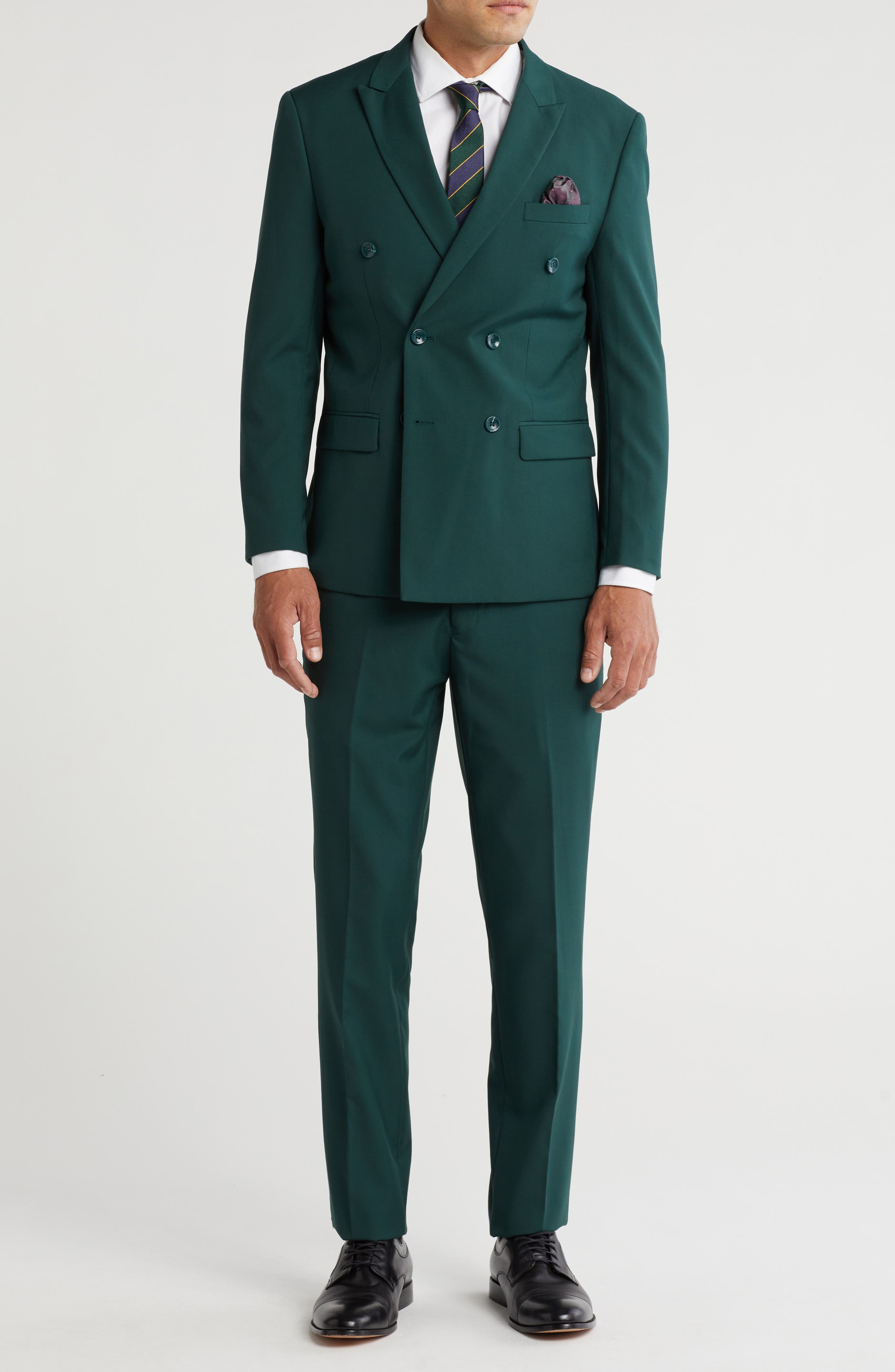 Gino Vitale Slim Fit Solid Double Breasted Suit