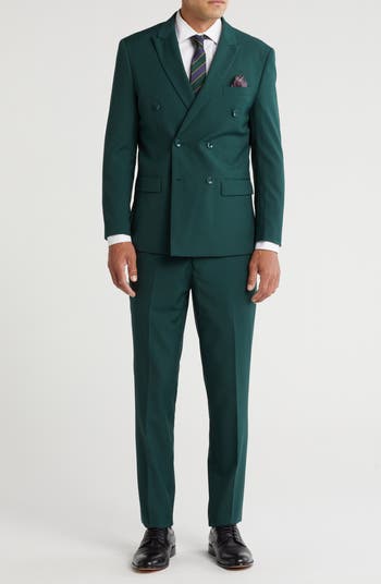Gino Vitale Slim Fit Solid Double Breasted Suit | Nordstromrack