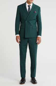 Slim Fit Solid Double Breasted Suit
