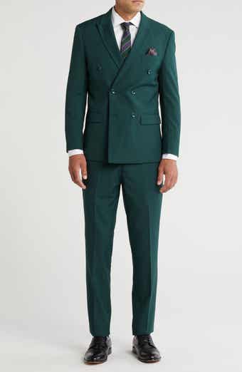 Slim Fit Solid Double Breasted Suit