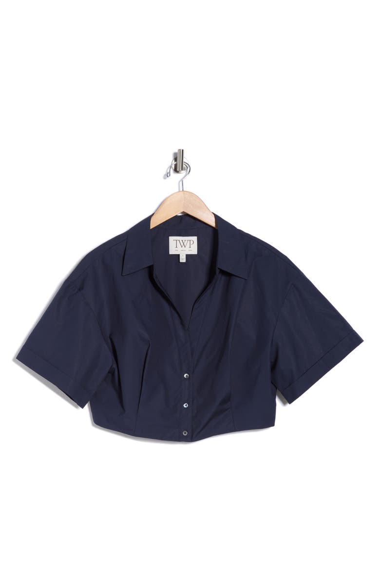 TWP She Comes & Goes Again Crop Button-Up Shirt, Main, color, Midnight