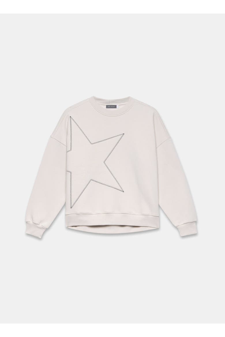 Cotton Blend Star Sweatshirt, Alternate, color, Ivory