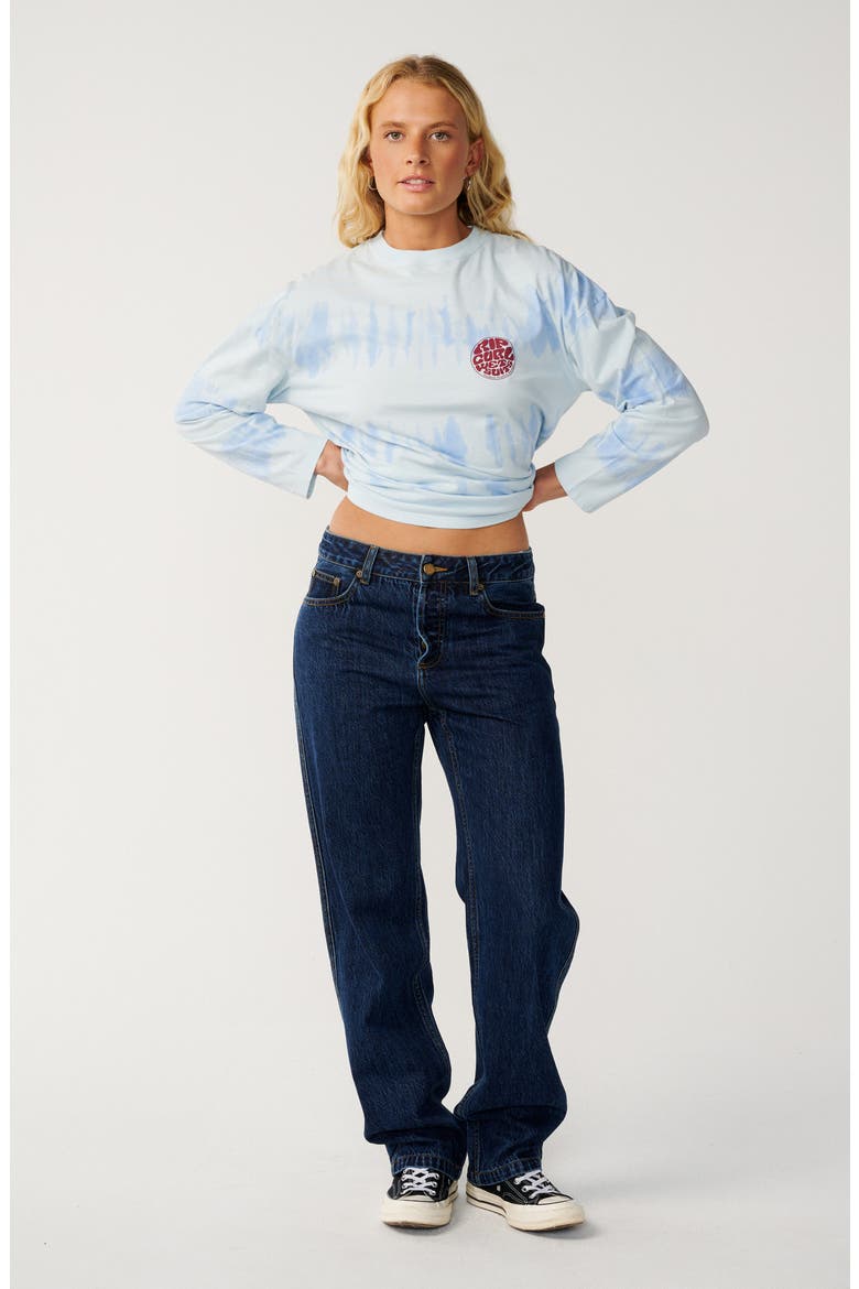 Tie Dyed Long Sleeve Graphic T-shirt, Alternate, color, SKY BLUE