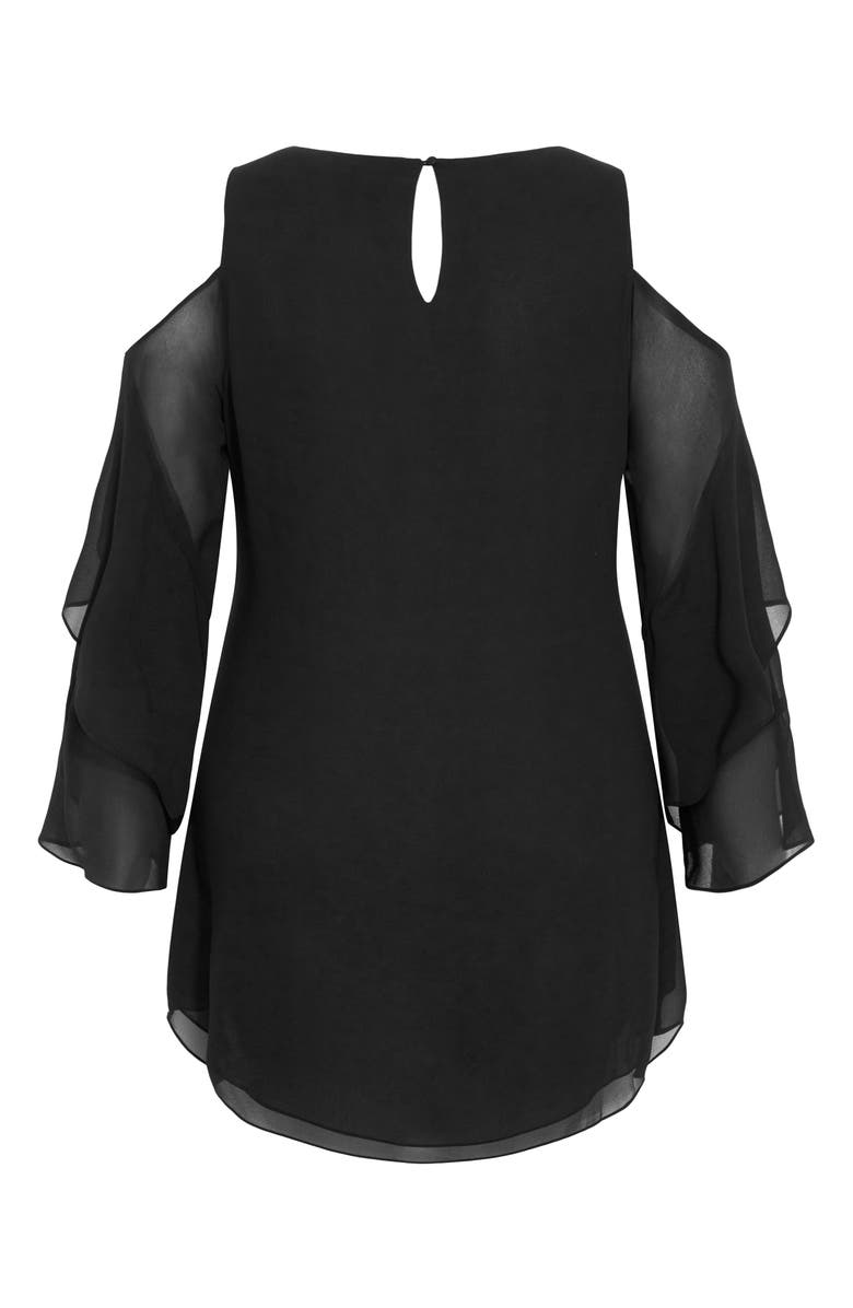 City Chic Cold Shoulder High-Low Top, Alternate, color, 