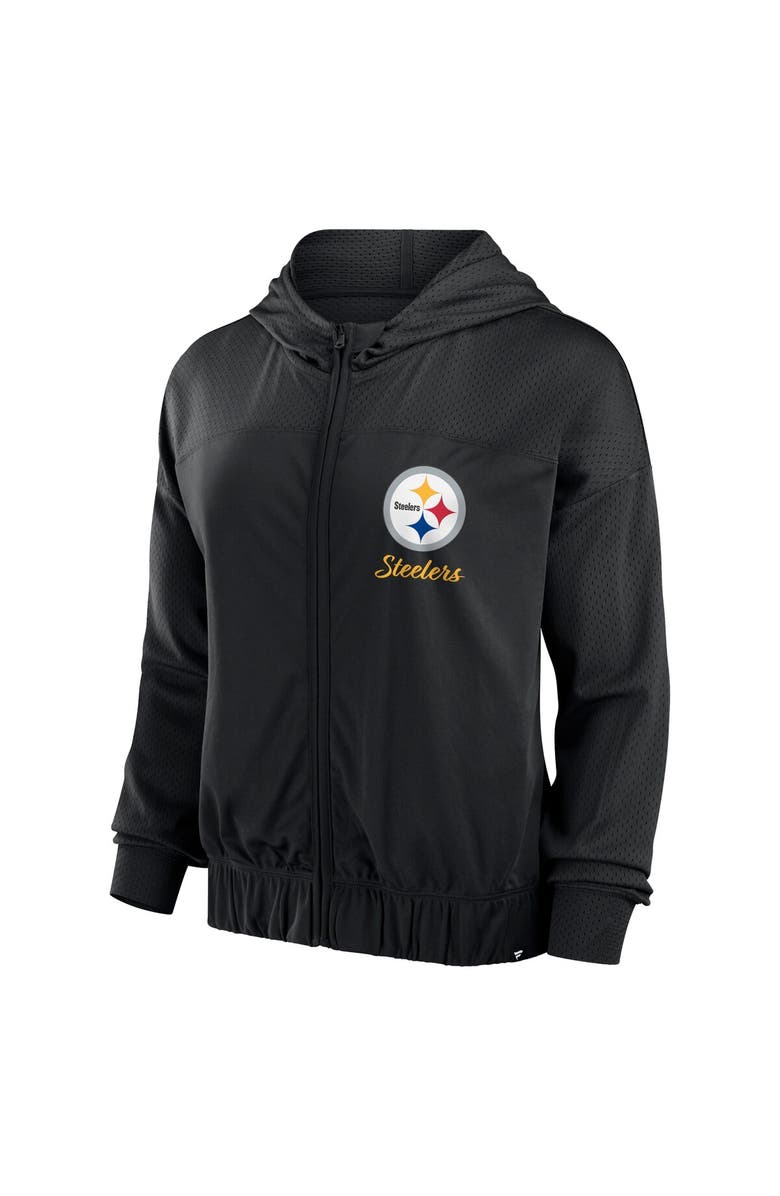 FANATICS Women's Fanatics Black Pittsburgh Steelers Script Lock Full-Zip Hoodie, Alternate, color, Black