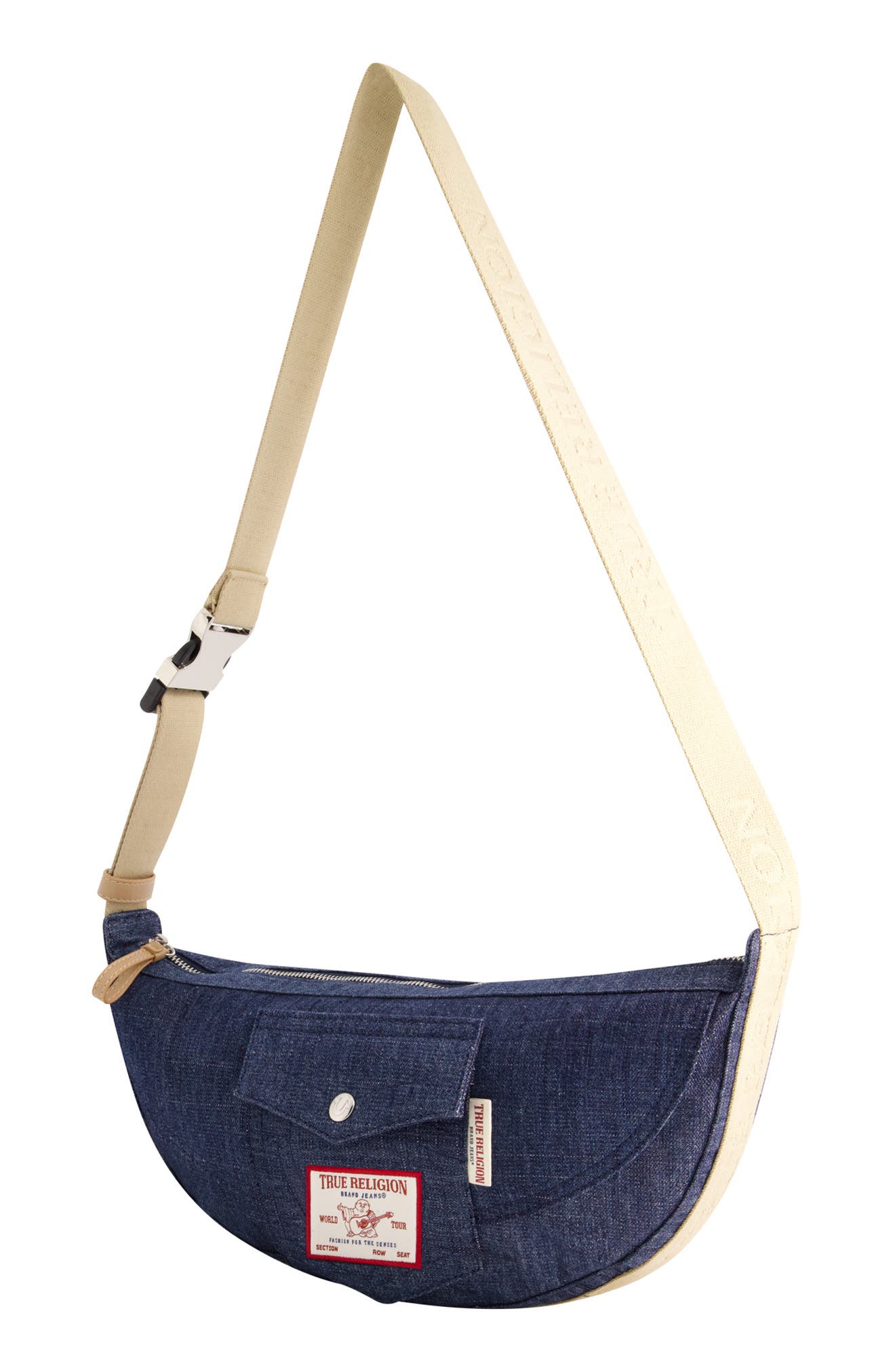 True Religion Washed Denim Hobo Bag, Alternate, color, Dark Denim