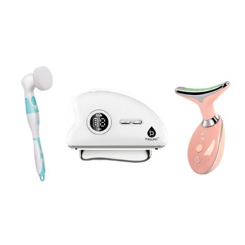 Sculpt & Glow Set - Gua Sha Device, Red Light Sculptor & Facial Cleansing Brush