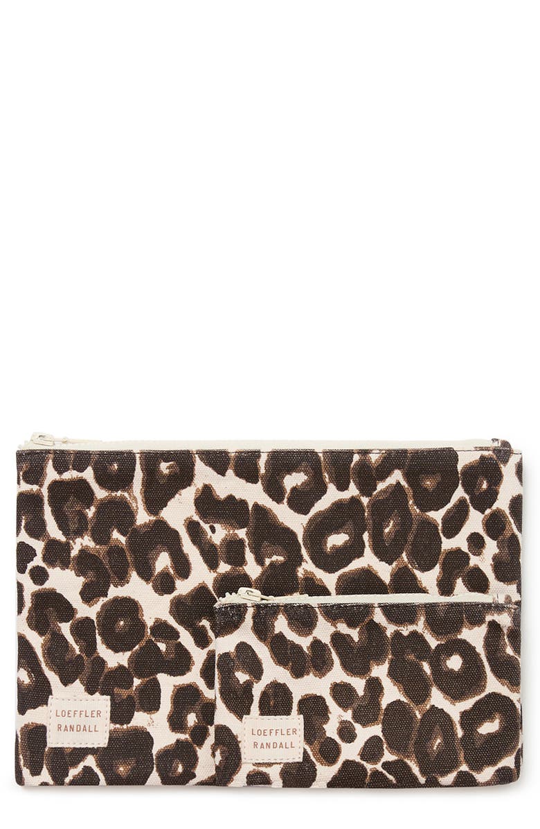 Loeffler Randall Tracy Pouch Set, Main, color, Leopard