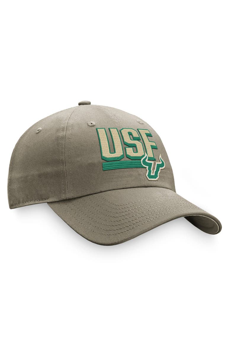 TOP OF THE WORLD Men's Top of the World Khaki South Florida Bulls Slice Adjustable Hat, Alternate, color, 