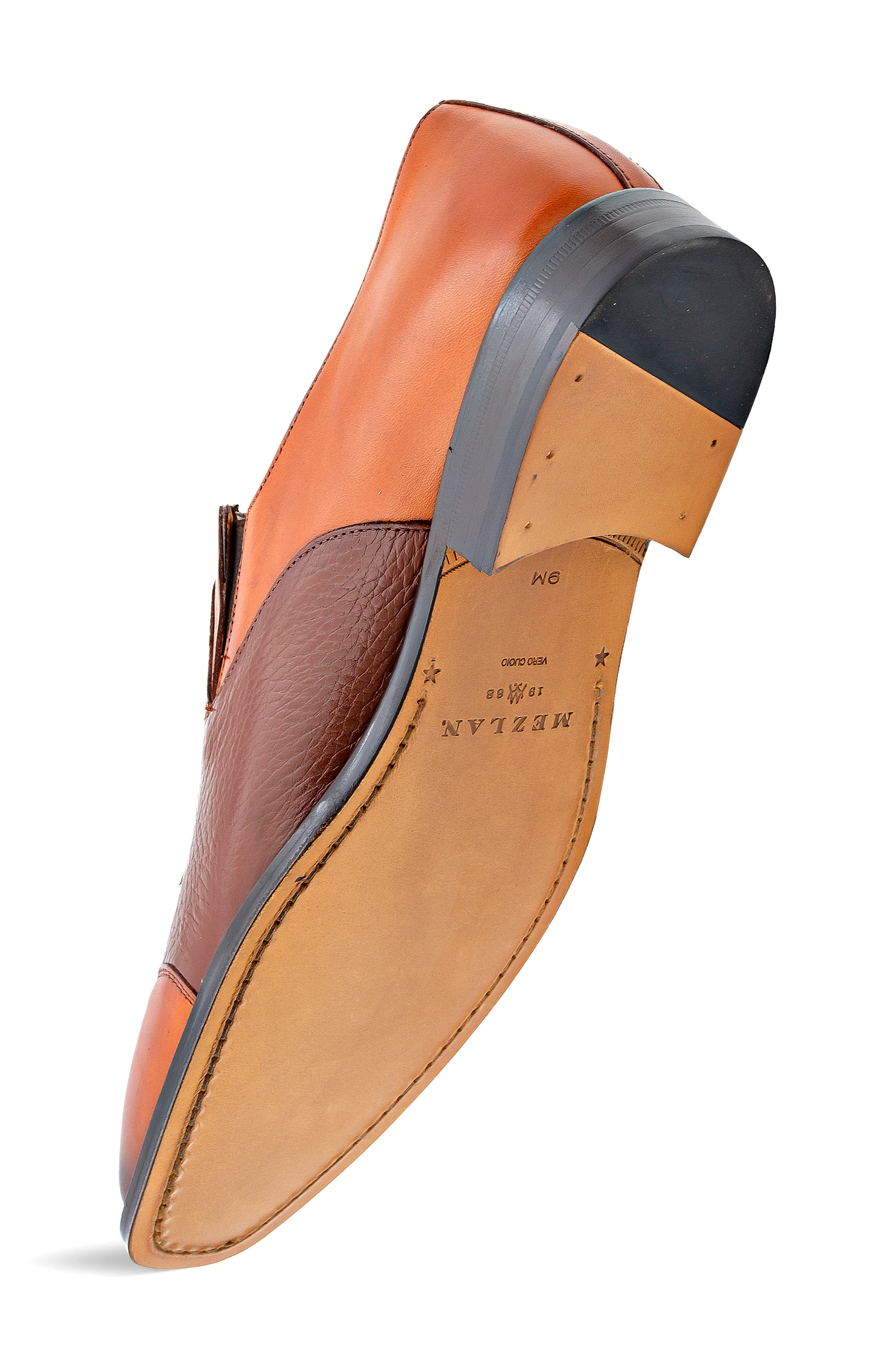 Tassel Ornament Leather Loafer, Alternate, color, COGNAC