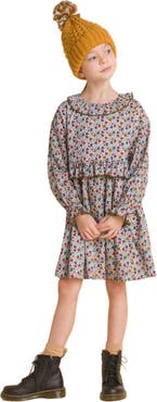 Beet World Girls' Ruffle Collar Long Sleeve Dress