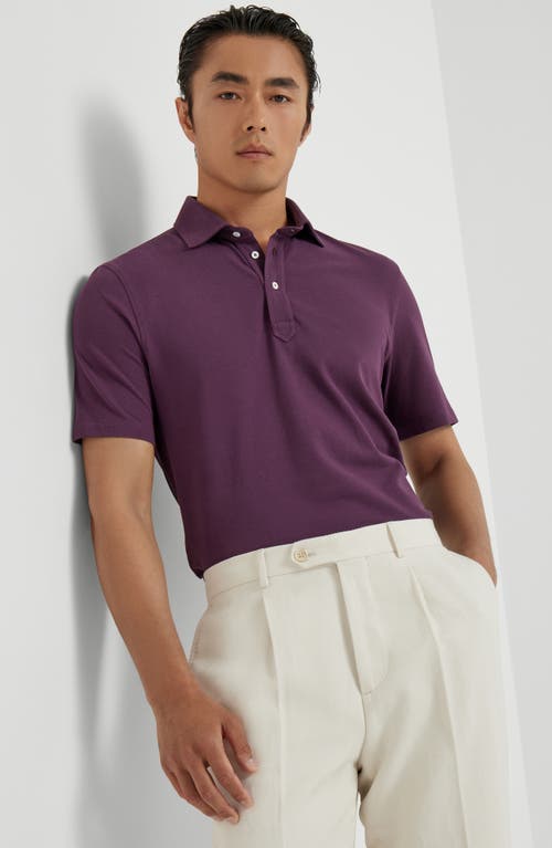 Brunello Cucinelli Cotton Polo Shirt In Purple