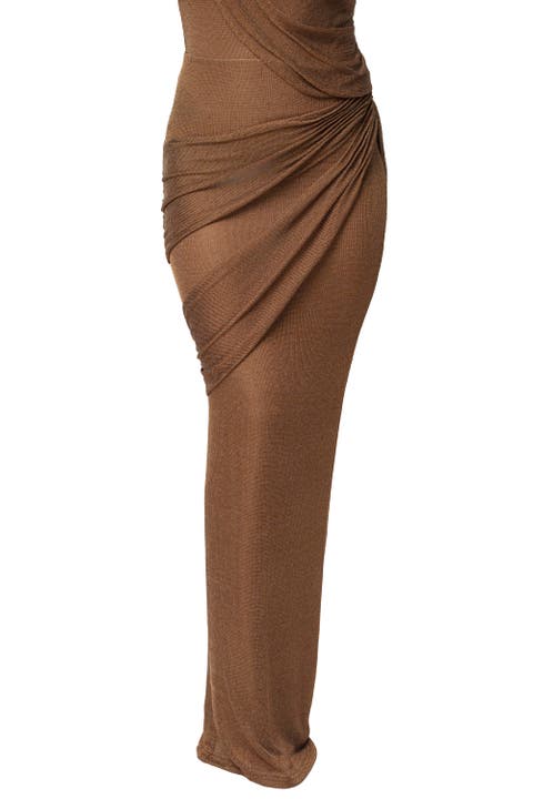 Opulent Metallic Maxi Skirt