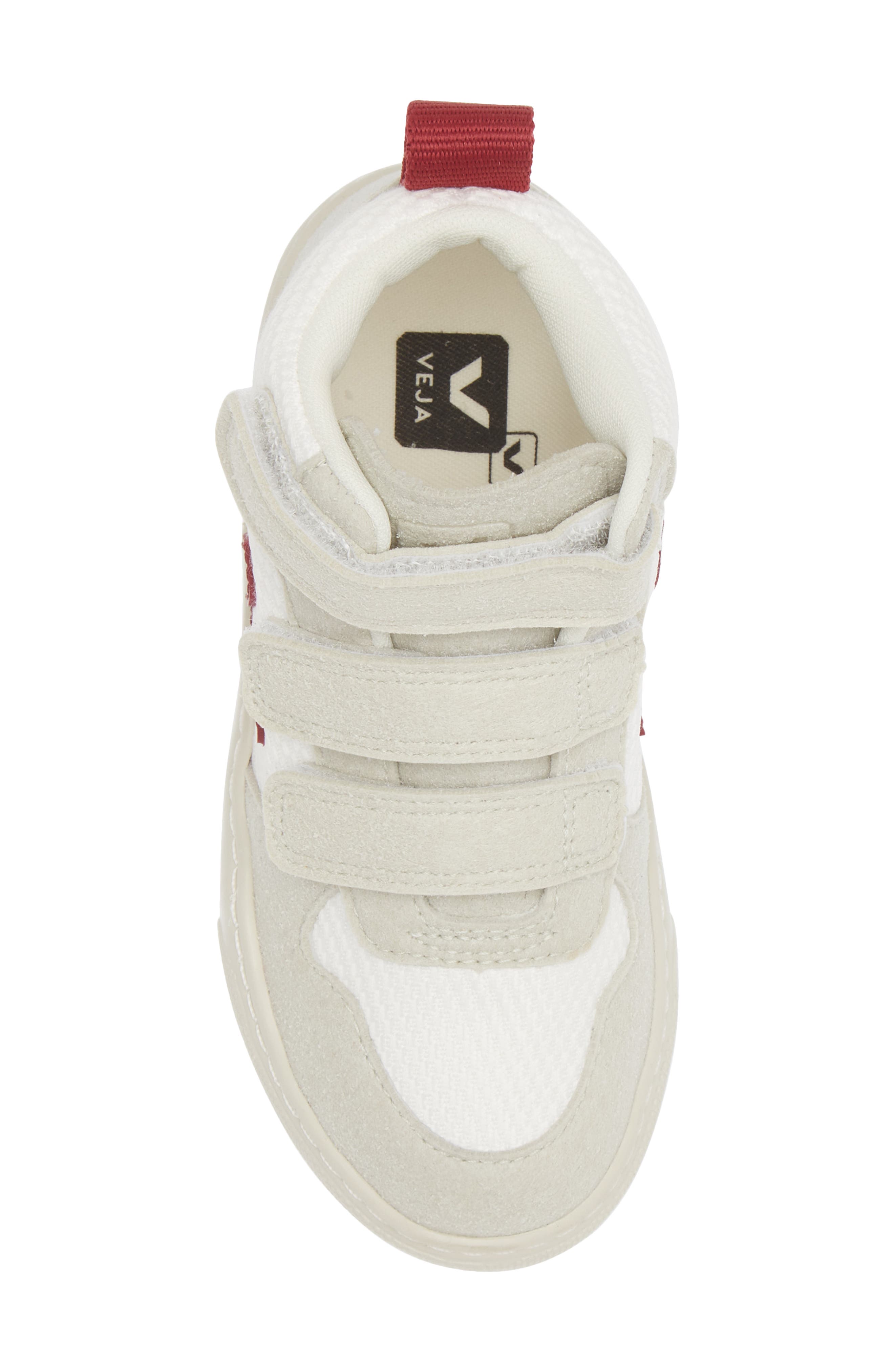 Veja Kids' Small V-10 Mid Sneaker, Alternate, color, White Marsala
