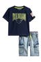 Logo Graphic T-Shirt & Denim Cargo Shorts