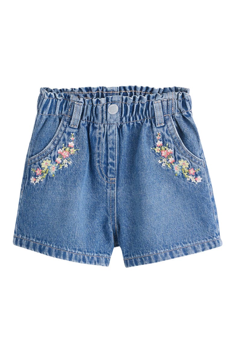 Kids' Embroidered Floral Denim Shorts, Main, color, BLUE DENIM