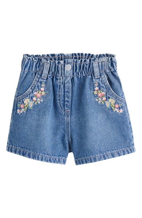 Kids' Embroidered Floral Denim Shorts (Toddler, Little Kid & Big Kid)