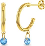 In Season Jewelry 14k Aquamarine Charm Half Hoop