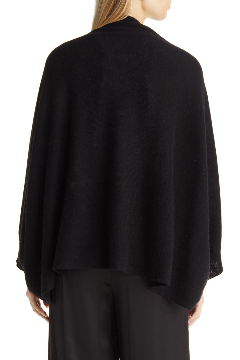 Wool & Cashmere Cocoon Wrap, Alternate, color, BLACK