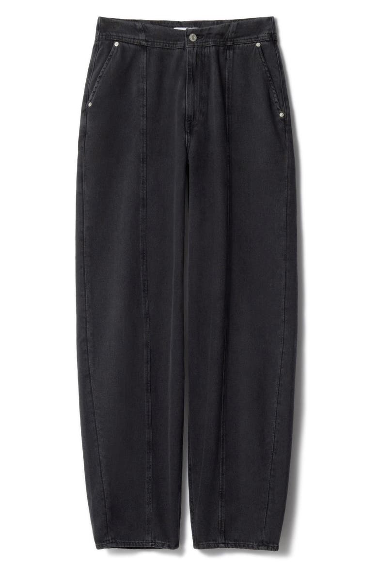 Bloom Cut Barrel Leg Jeans, Alternate, color, BLACK DARK