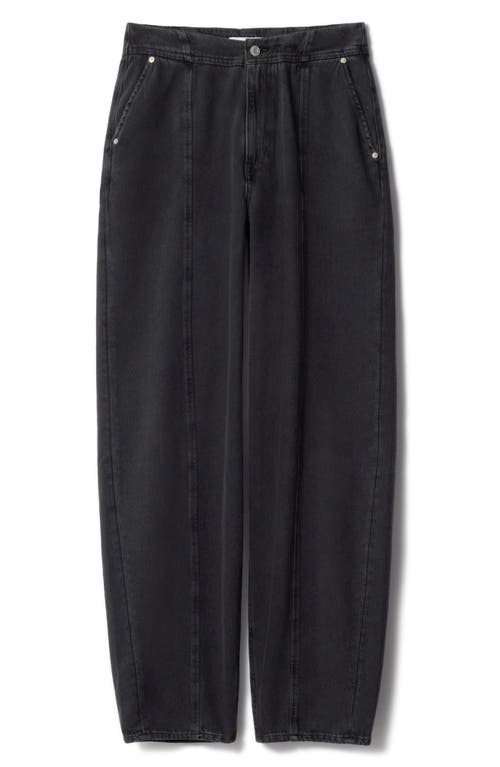 & Other Stories Bloom Cut Barrel Leg Jeans In Black Dark