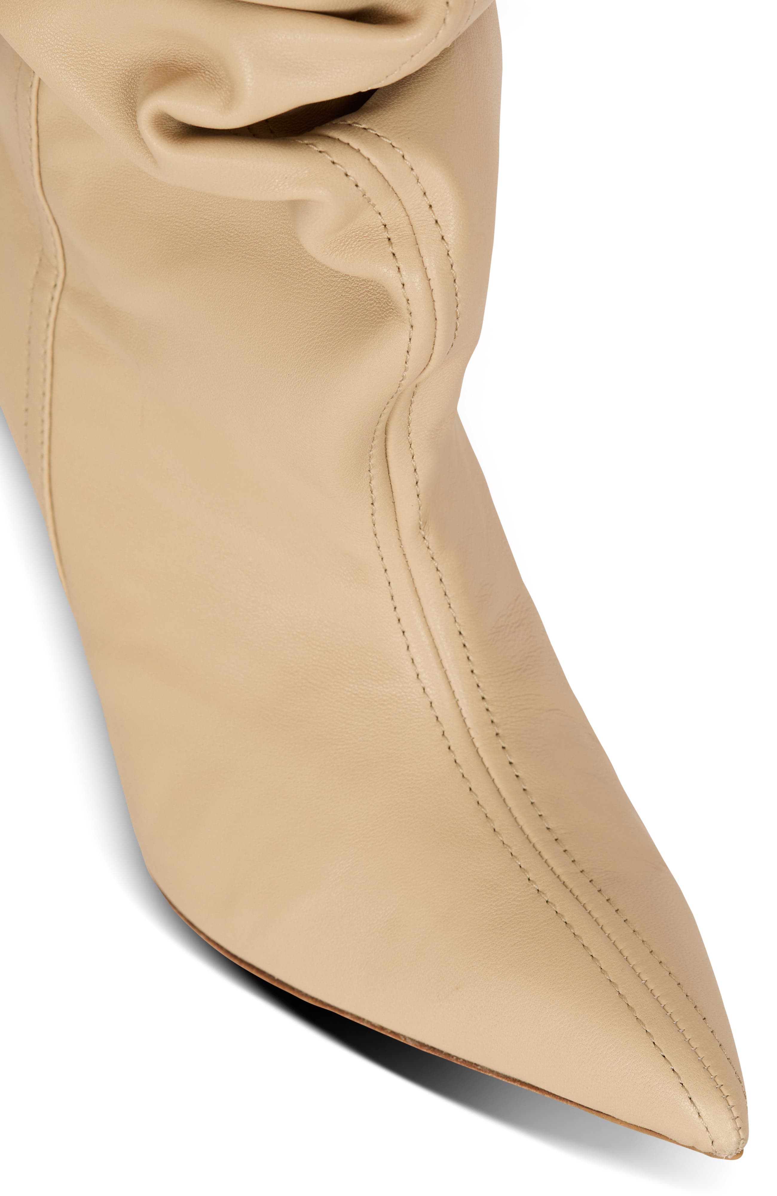 "No Wedge" smooth leather ankle boots, Alternate, color, beige