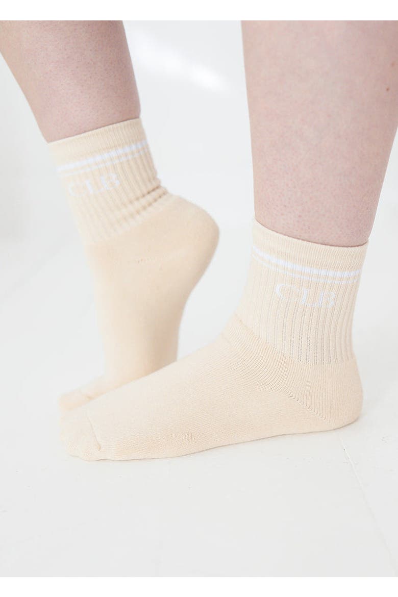 Half Crew Socks - Foot Soldier Mom Cushioned Comfort for All-Day Support - Cream, Alternate, color, Beige