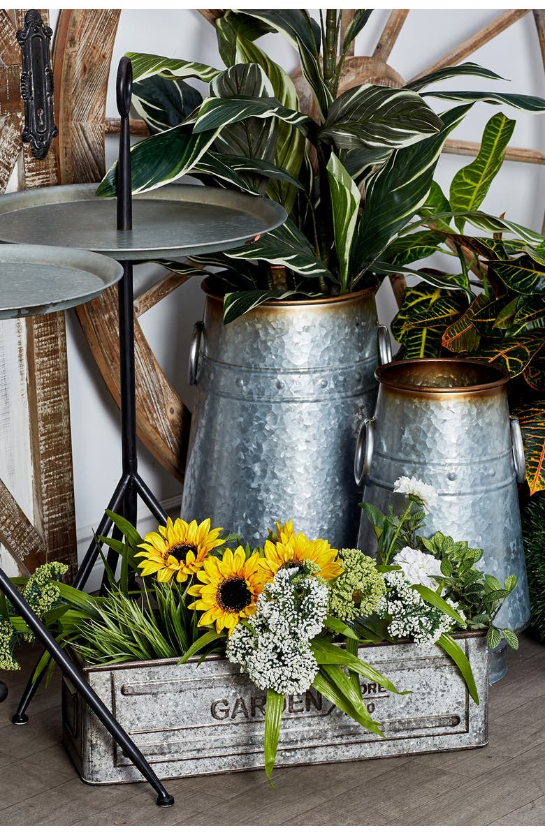 SONOMA SAGE HOME Silver Galvanized Iron Barrel Planter - Set of 3, Alternate, color,