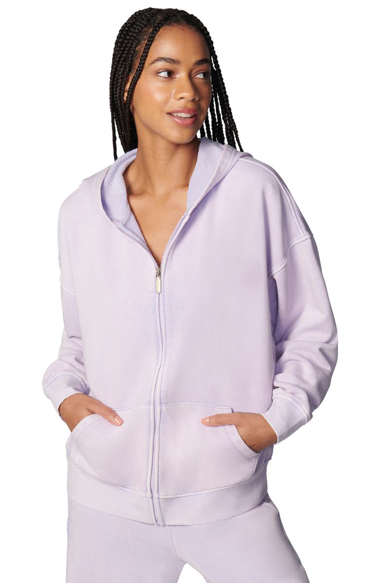 Florence by Mills Oversized Front Zip Hoodie, Alternate, color, Washed Millie Lavender