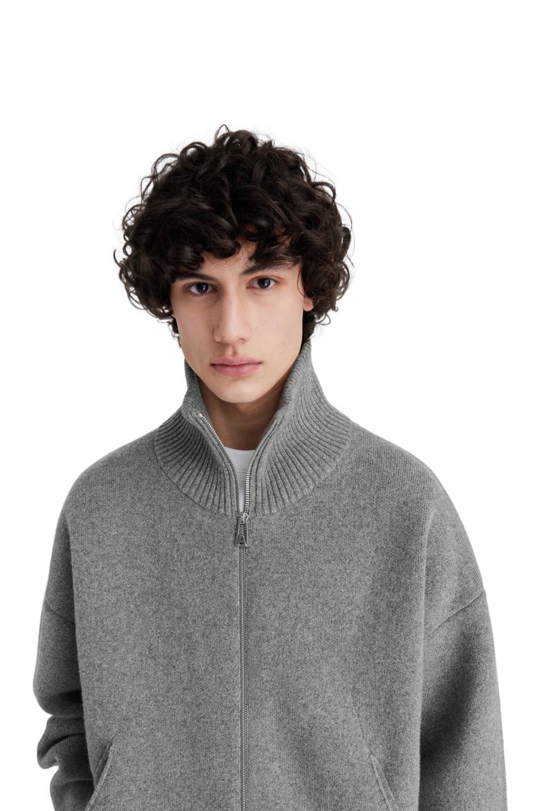 Core Zip-Up Sweater, Alternate, color, Grey Melange