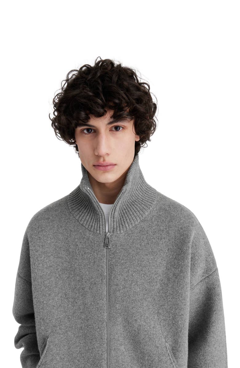 Axel Arigato Core Zip-Up Sweater, Alternate, color, Grey Melange