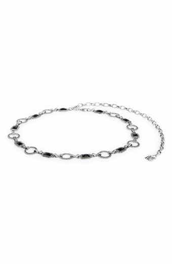 Faux Stone Embellished Chain Belt