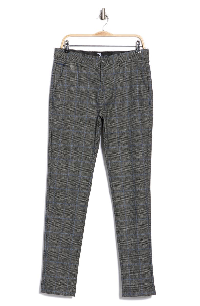 T.R. PREMIUM Plaid Straight Leg Trousers, Alternate, color, Navy