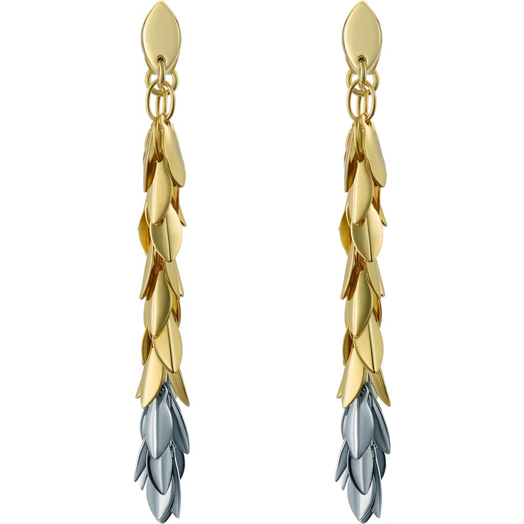 Ted Baker Pemia Petal Fringe Front/back Earrings In Gold Silver Tone