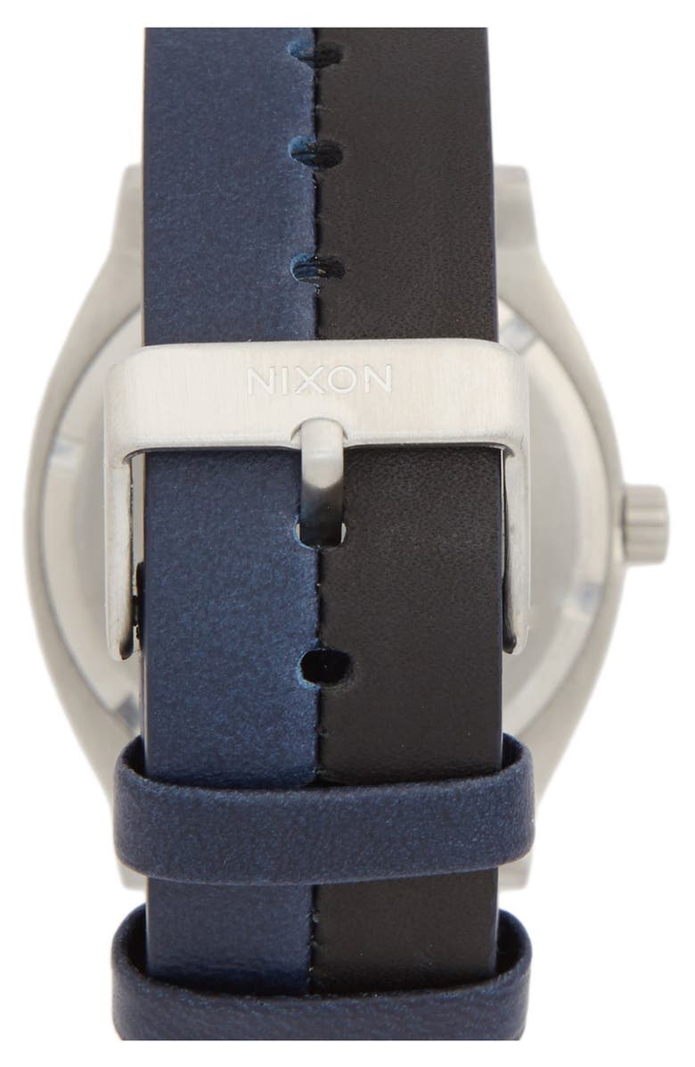 Nixon 'The Time Teller' Leather Strap Watch, 37mm, Alternate, color, 