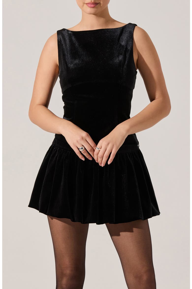 Jinnie Sparkle Velvet Bow Back Top, Main, color, BLACK