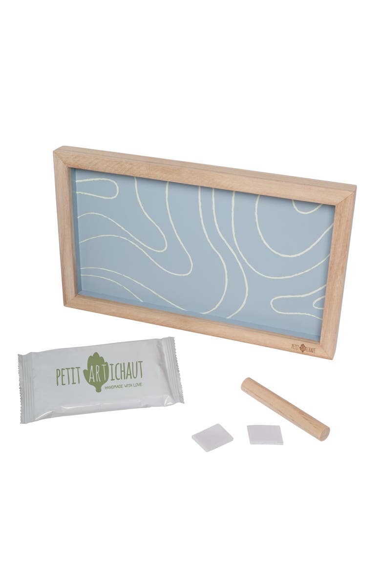 Petit Artichaut 2 Prints - Baby Imprint & Photo Frame, Twin Keepsake Frame, Alternate, color, Blue Abstract