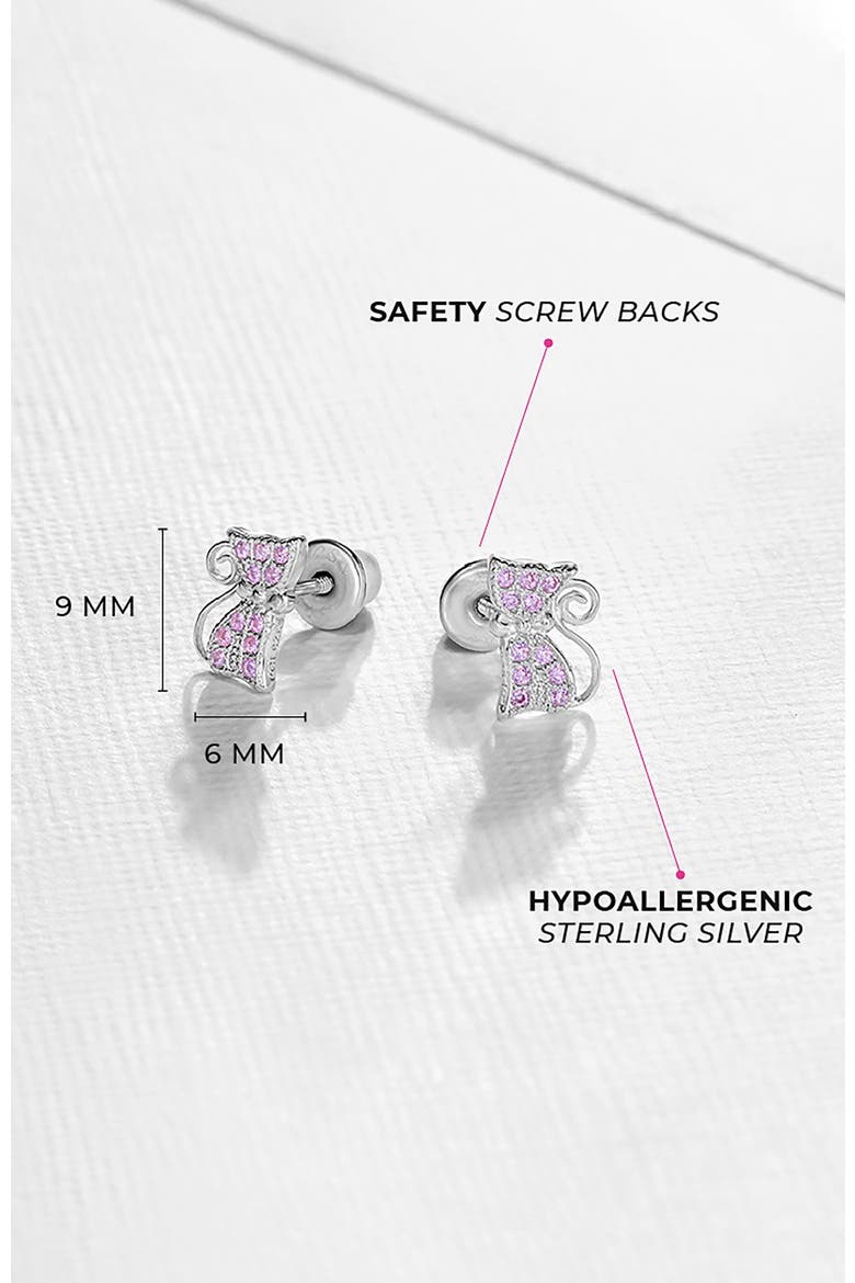 Sassy Kitty Cat Earrings, Alternate, color, Pink