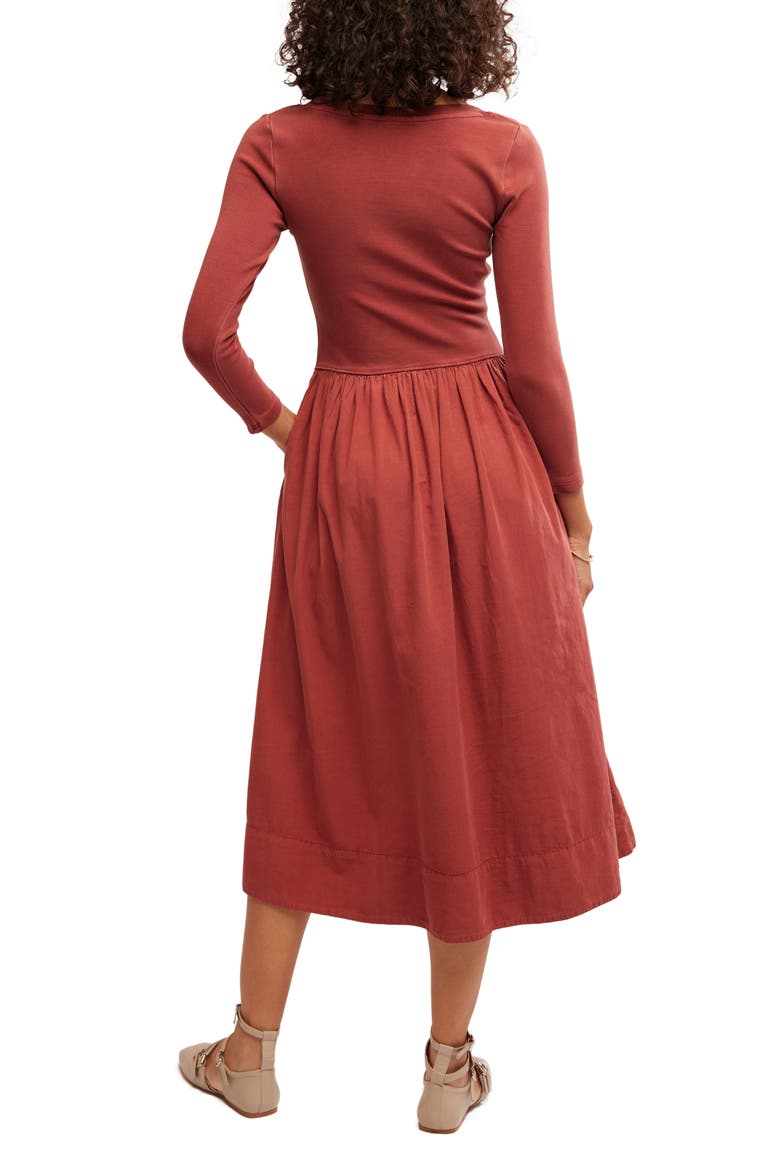 Aelia Long Sleeve Maxi Dress, Alternate, color, MAHOGANY