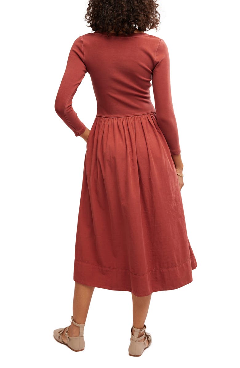 Free People Aelia Long Sleeve Maxi Dress, Alternate, color, Mahogany