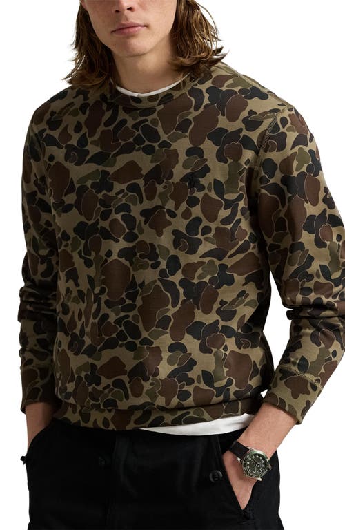 Polo Ralph Lauren Double-knit Camo Sweatshirt In Animal Print