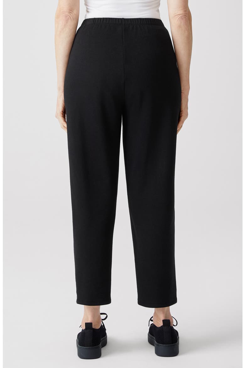 Cozy Brushed Terry Tapered Ankle Pants, Alternate, color, BLACK