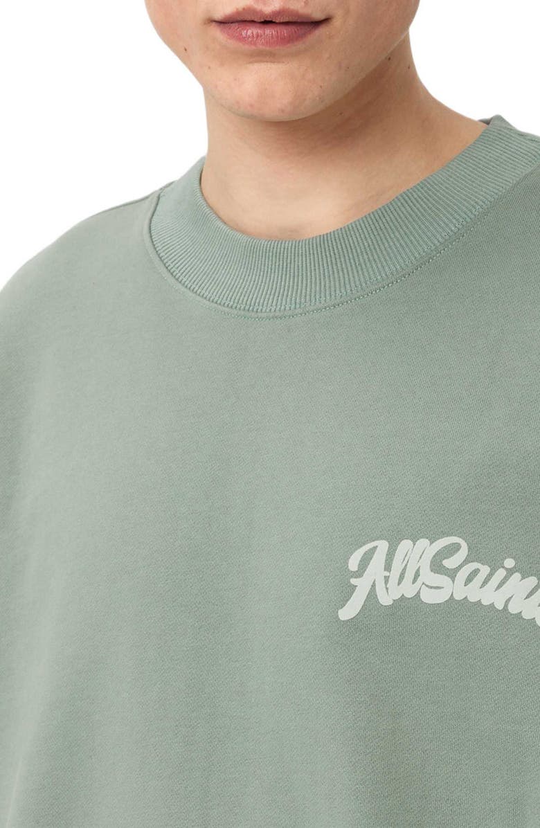 AllSaints Odyssey Logo Sweatshirt, Alternate, color, Spring Green