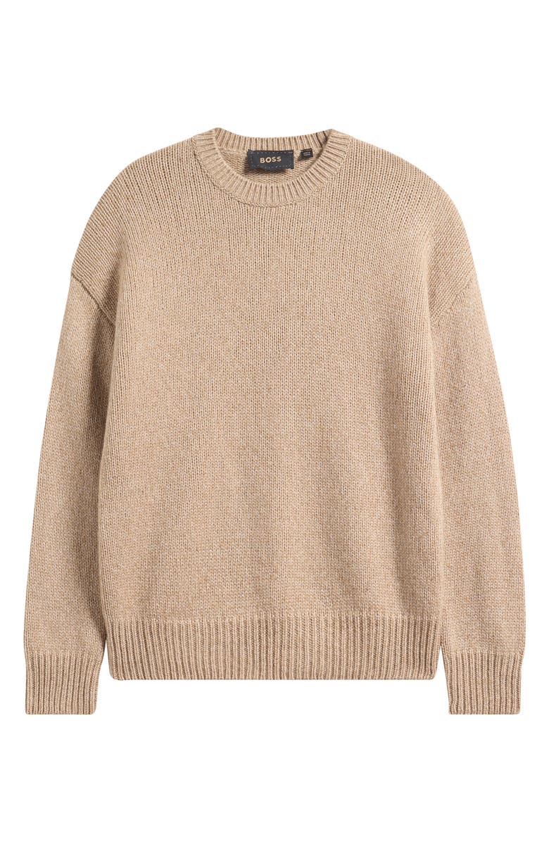 BOSS Hunter Cashmere & Cotton Sweater, Alternate, color, Open Beige