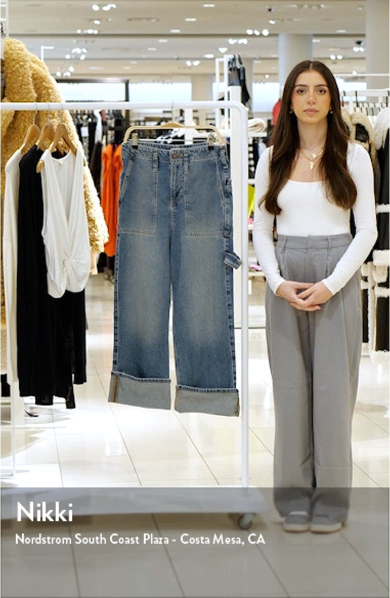 Major Leagues Wide Leg Crop Jeans, sales video thumbnail