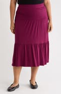 Renee C Tiered Jersey Maxi Skirt
