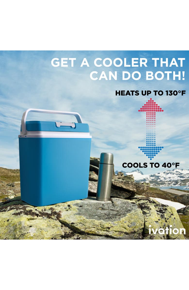 Ivation 24L Electric Cooler/Warmer, Alternate, color, Aqua Blue