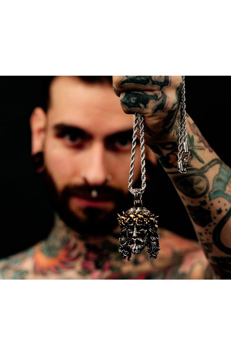 Room101 Jesus Piece Pendant, Alternate, color, Silver/Gold